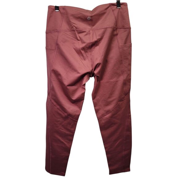 CORE 10 Women High-Waist Side-Pocket Yoga Comfort Midi-Legging Pink Size Large - Picture 2 of 11